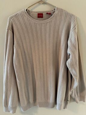Arrow USA 1851 Tan Ribbed Crewneck Men’s Sweater